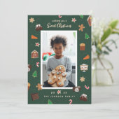 Zoete Kerst Gebakken Zoetigheden Foto Feestdagenkaart (Staand voorkant)