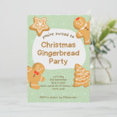 Zoete Kerst Gingerbread Koekjes Uitnodiging (Staand voorkant)