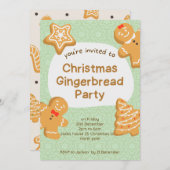 Zoete Kerst Gingerbread Koekjes Uitnodiging (Voorkant / Achterkant)