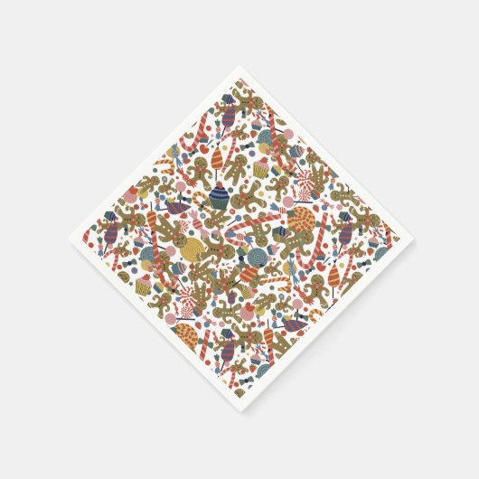 Zoete Kerst Gingerbread Man Snoepriet Delight Servet (Hoek)