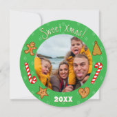Zoete Kerst Gingerbread Pals- Bewerk tekst Foto-Gr Feestdagenkaart (Voorkant)