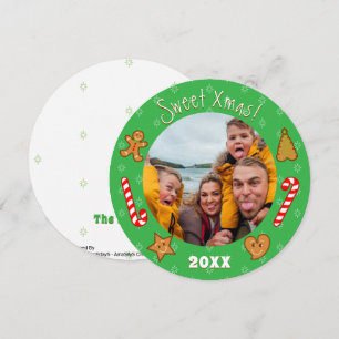Zoete Kerst Gingerbread Pals- Bewerk tekst Foto-Gr Feestdagenkaart