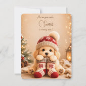Zoete Kerst Groet Puppy Kaart (Voorkant)