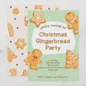 Zoete Kerst Krentenkoek Koekjes Uitnodiging (Voorkant / Achterkant)