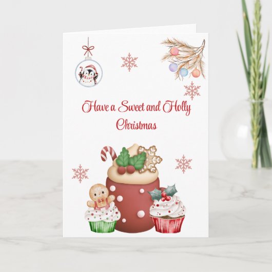 Zoete Kerst Lekkernijen Kaart (Voorkant)