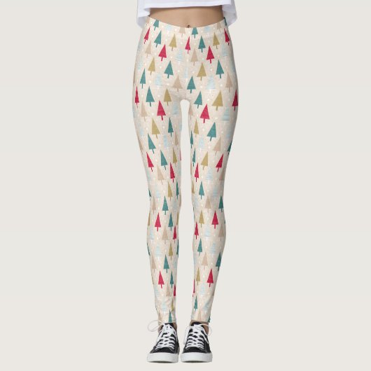 Zoete kerstbomen Kerst pyjama broek Leggings (Voorkant)