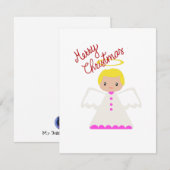 Zoete Kerstengel Plat Kerstkaart (Voorkant / Achterkant)