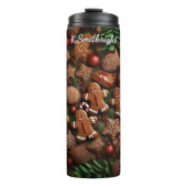 Zoete kerstkrans van peperkoek thermosbeker (Voorkant)