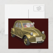 Zoete Kerstman in Citroen 2CV Feestdagenkaart (Voorkant / Achterkant)