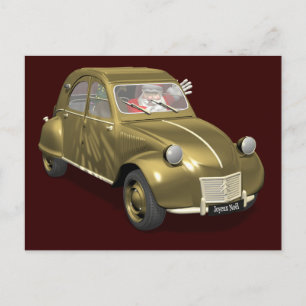 Zoete Kerstman in Citroen 2CV Feestdagenkaart
