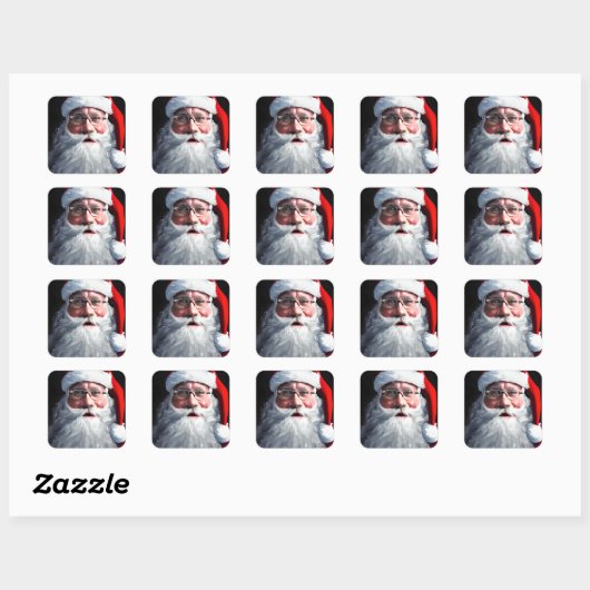 Zoete Kerstman Kerstmis Vierkante Sticker (Vel)