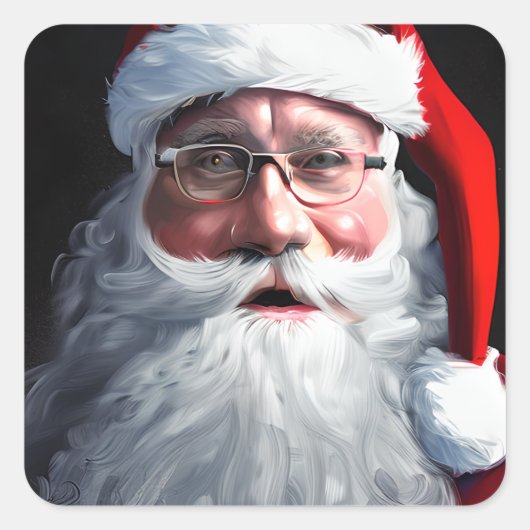 Zoete Kerstman Kerstmis Vierkante Sticker (Voorkant)