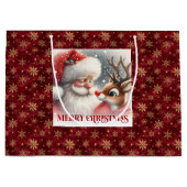 Zoete Kerstman Rudolph Winter Vakantie Cadeautas (Voorkant)