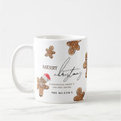 Zoete kerstman van gemberkoek Kerstmis Koffiemok (Links)