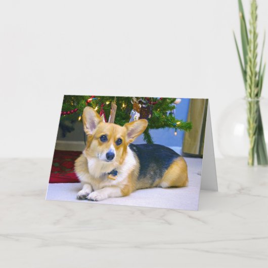 Zoete Kerstmis Corgi Feestdagen Kaart (Voorkant)