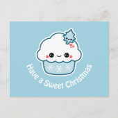Zoete Kerstmis Cupcake Feestdagenkaart (Voorkant)