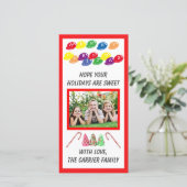 Zoete Kerstsnoep - Fotokaart Feestdagenkaart (Staand voorkant)