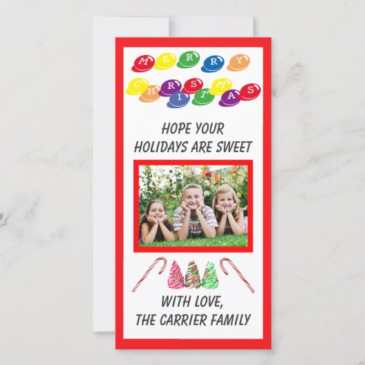 Zoete Kerstsnoep - Fotokaart Feestdagenkaart (Voorkant)