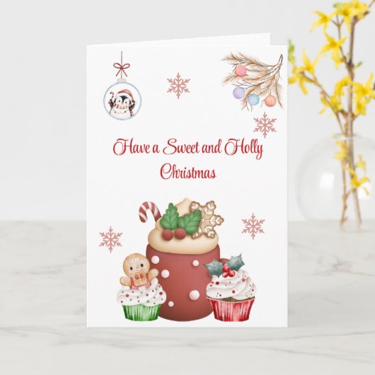 Zoete Kersttraktaties Kaart (Gele Bloem)