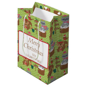 Zoete Kerstwasbeer en Eekhoorn & Sneeuwvlokken Medium Cadeauzakje