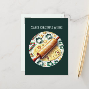 Zoete kerstwensen bakken feestdagenkaart