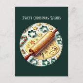 Zoete kerstwensen bakken feestdagenkaart (Voorkant)