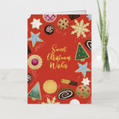 Zoete kerstwensen bakken folie feestdagenkaart (Voorkant)