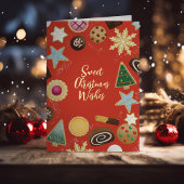 Zoete kerstwensen bakken folie feestdagenkaart