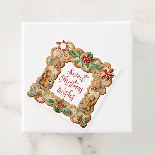 Zoete kerstwensen peperkoek bedankjes labels (In situ)