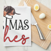 Zoete Kerstwensen: Teckel Chef Theedoek (Quarter Fold)