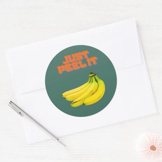 Zoete Keuze Banaanstickers – Handgetekend Moppig Ronde Sticker (Envelop)