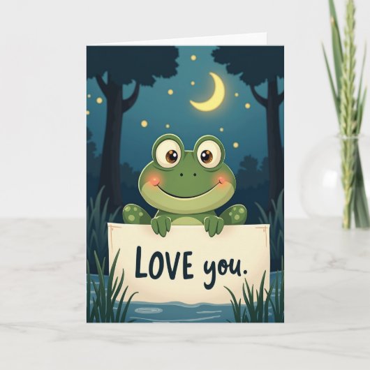 Zoete Kikker Liefde Kaart (Voorkant)