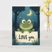Zoete Kikker Liefde Kaart (Gele Bloem)