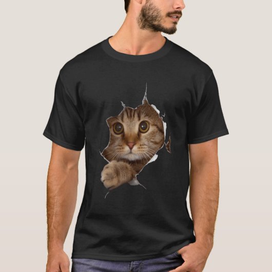Zoete kitten gescheurde kat Eigenaar Kat Dame T-shirt (Voorkant)