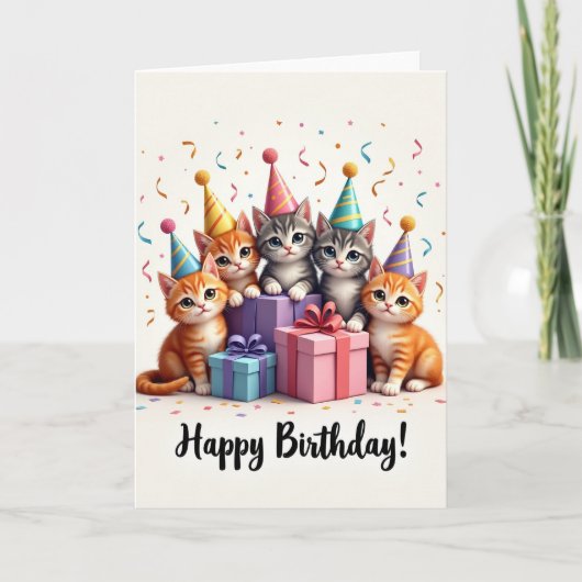 Zoete Kitten Hoed Kaart (Voorkant)