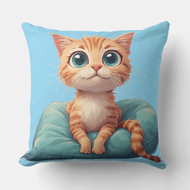 Zoete Kitten Op Zachte Kussen Voor Kat Liefhebber  (Voorkant)