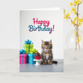 Zoete Kittens Geschenkkaart Kaart (Gele Bloem)