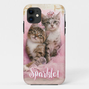 Zoete Kittens in Diademen en Roze Glitter Tutu Case-Mate iPhone Case