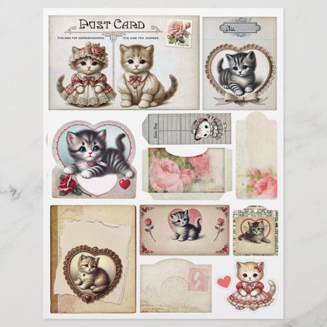 Zoete Kittens & Rozen Ephemera Collectie R (Voorkant)