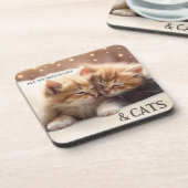 Zoete kittens schattig kat Onderzetter (Linkerzijde)