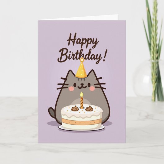 Zoete Kitty Cake Kaart (Voorkant)