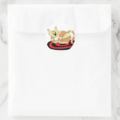 Zoete Kitty Kat Ronde Sticker (Tas)