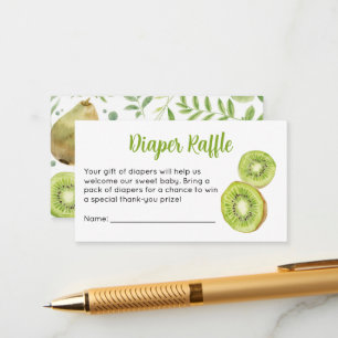 Zoete Kiwi Baby Shower Luier Raffle Ticket Informatiekaartje