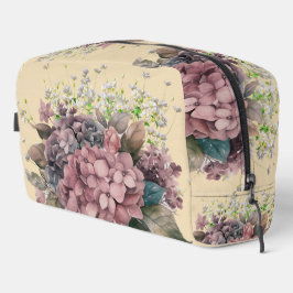 Zoete klassieke vrouwelijke stoffige roze bloemen toilettasje