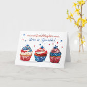 Zoete kleindochter Verjaardag 4 juli Patriottisch Kaart (Gele Bloem)