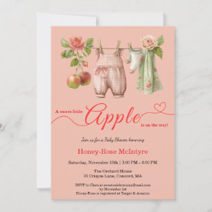 Zoete Kleine Appel Baby Shower   Herfst Rustieke B Kaart
