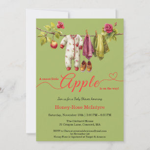 Zoete Kleine Appel Baby Shower   Herfst Rustieke B Kaart