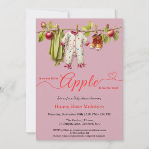 Zoete Kleine Appel Baby Shower   Herfst Rustieke B Kaart