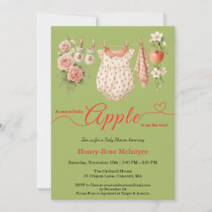 Zoete Kleine Appel Baby Shower   Herfst Rustieke B Kaart