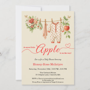 Zoete Kleine Appel Baby Shower Herfst Rustieke B Kaart